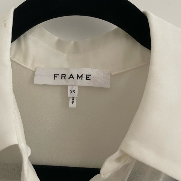 Frame Denim Pleated Cuff Sheer Blouse - Picture 3 of 4